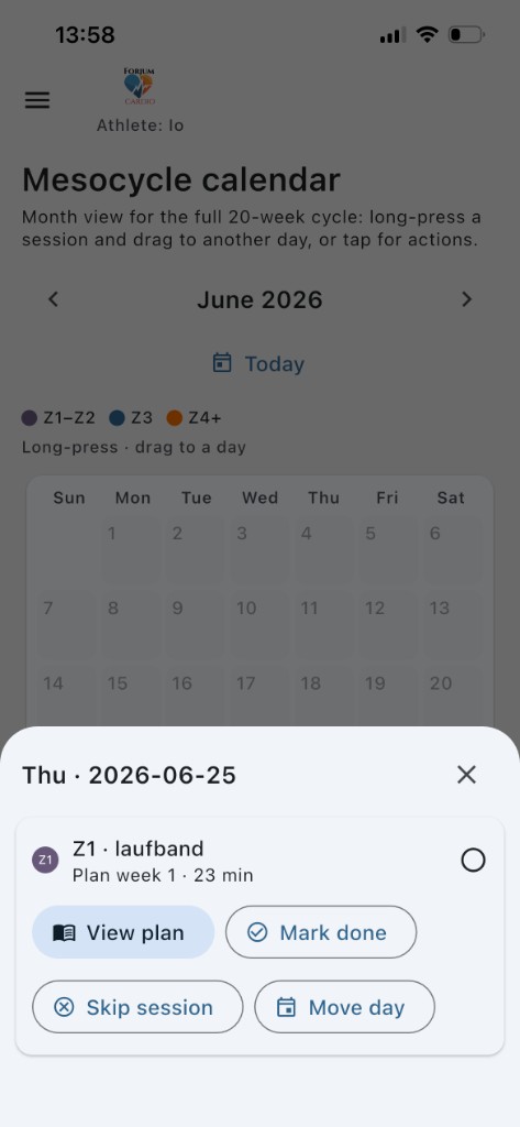 Quick session actions on iPhone